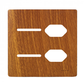 Placa 4x4 2 Interruptores + 2 Tomada - Novara Cumaru